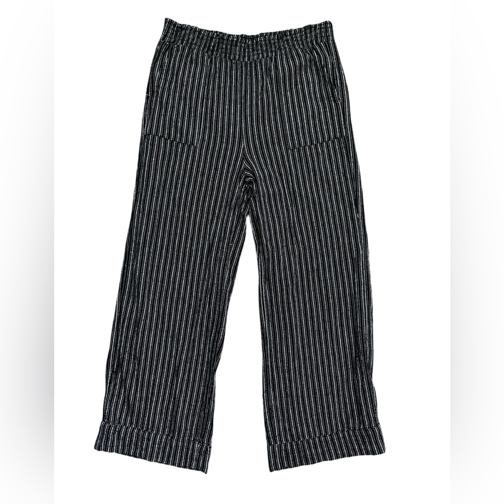 Time and Tru Linen Blend Pant Striped Black White Women’s Size Small.